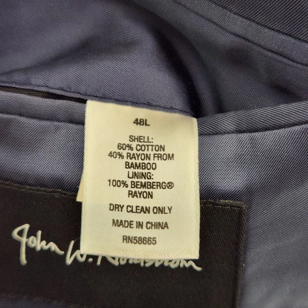 John Nordstrom Corduroy Winter Bamboo sport‎ coat Blazer jacket 48L Navy Blue
